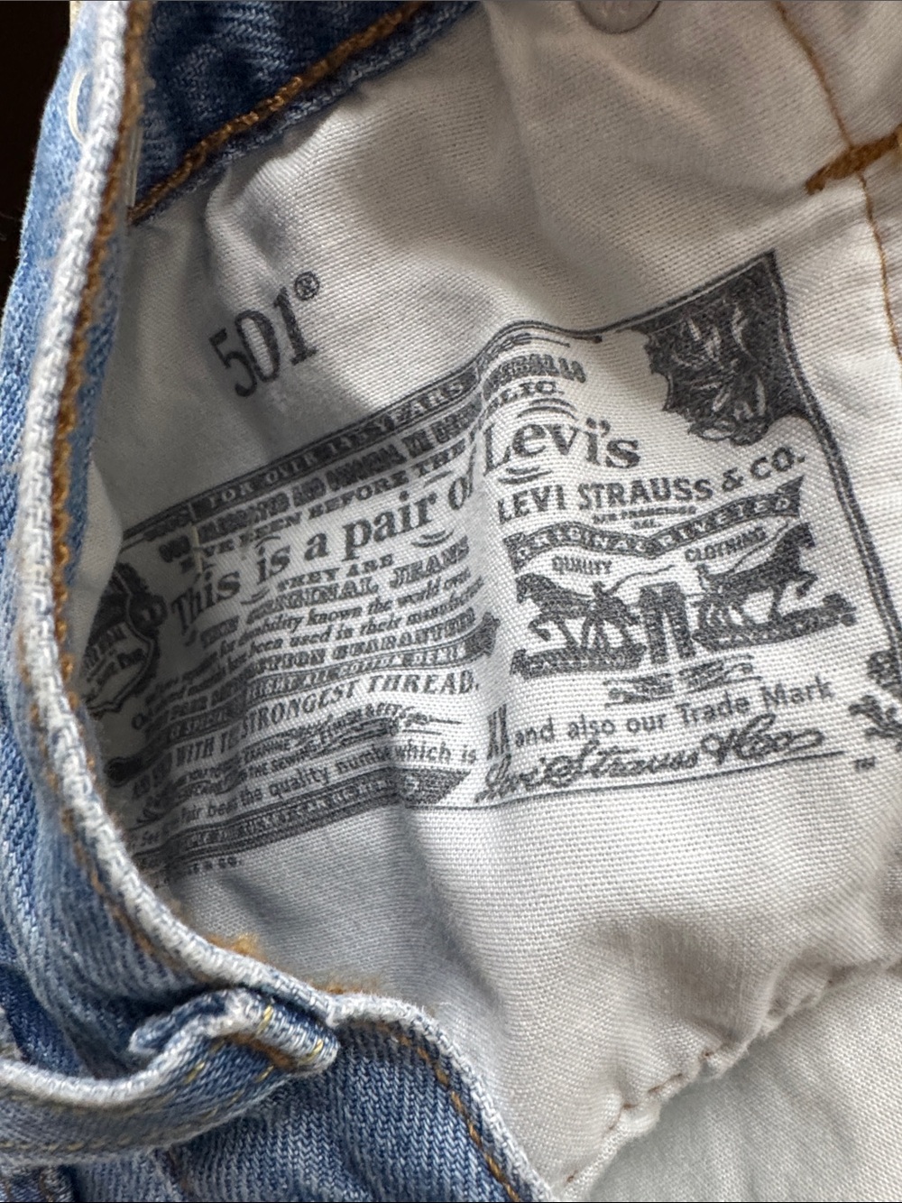 Levi's Light Blue Distressed Cutoff Denim Shorts - Picture 4 of 5